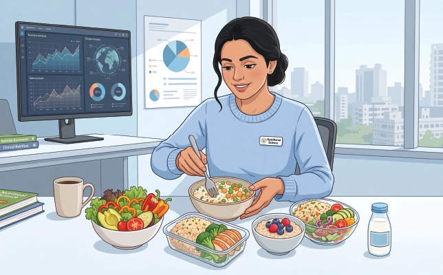 Nutritionist building a meal